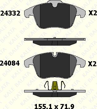 KALE 24332 179 05 - Brake Pad Set, disc brake autospares.lv