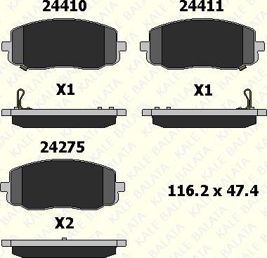 KALE 24275 168 05 - Brake Pad Set, disc brake autospares.lv