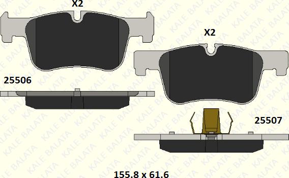 KALE 25506 182 05 - Brake Pad Set, disc brake autospares.lv