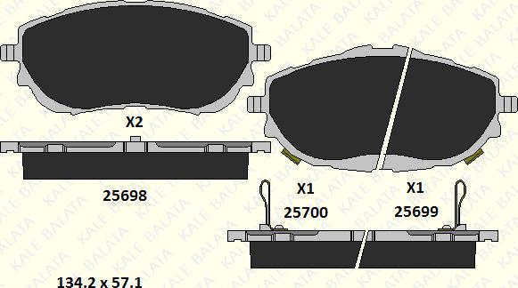 KALE 25698 187 15 - Brake Pad Set, disc brake autospares.lv