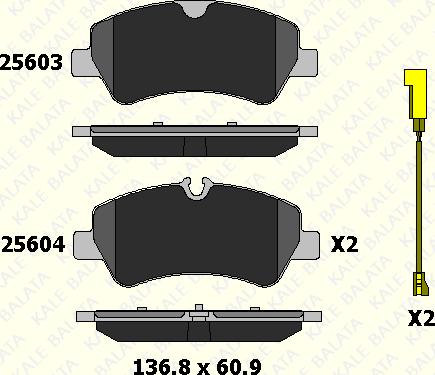 KALE 25603 175 15 - Brake Pad Set, disc brake autospares.lv