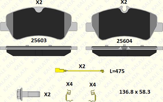 KALE 25603 175 25 - Brake Pad Set, disc brake autospares.lv