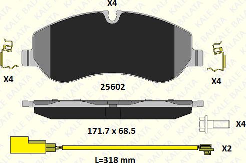 KALE 25602 174 24 - Brake Pad Set, disc brake autospares.lv