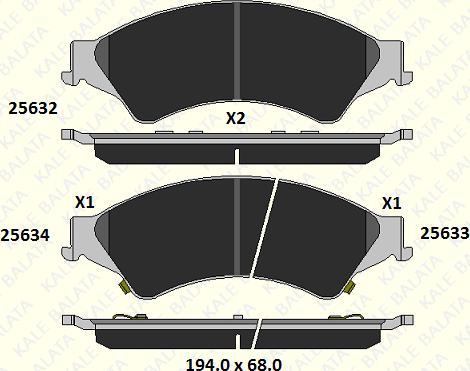 KALE 25632 164 05 - Brake Pad Set, disc brake autospares.lv