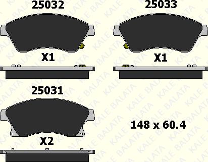 KALE 25031 188 05 - Brake Pad Set, disc brake autospares.lv