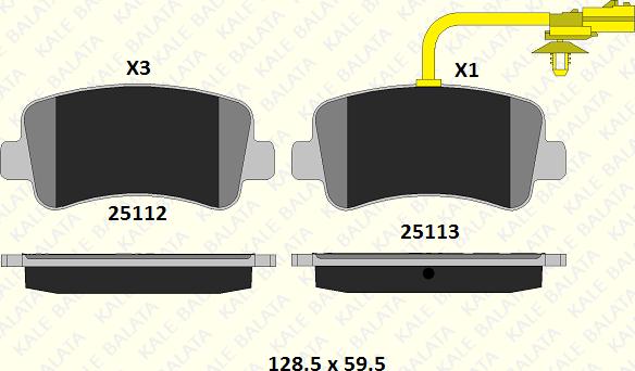 KALE 25112 181 05 - Brake Pad Set, disc brake autospares.lv