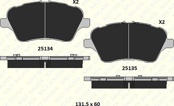 KALE 25134 167 15 - Brake Pad Set, disc brake autospares.lv