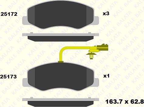 KALE 25172 180 05 - Brake Pad Set, disc brake autospares.lv