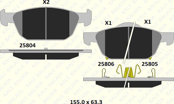 KALE 25804 170 05 - Brake Pad Set, disc brake autospares.lv