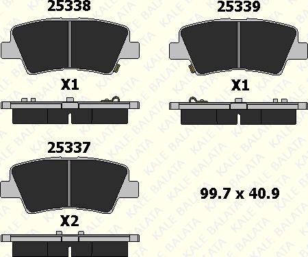 KALE 25337 157 05 - Brake Pad Set, disc brake autospares.lv