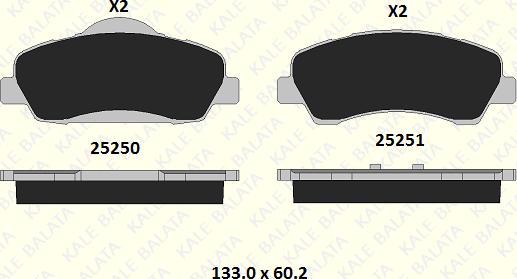 KALE 25250 188 05 - Brake Pad Set, disc brake autospares.lv