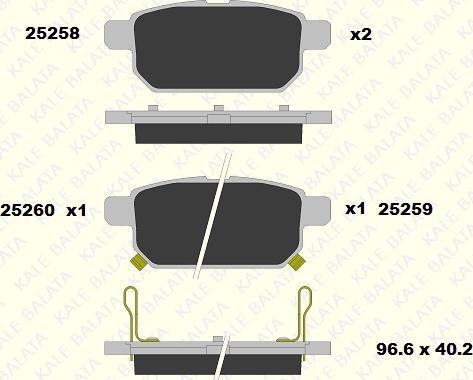 KALE 25258 143 05 - Brake Pad Set, disc brake autospares.lv