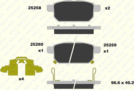 KALE 25258 143 15 - Brake Pad Set, disc brake autospares.lv