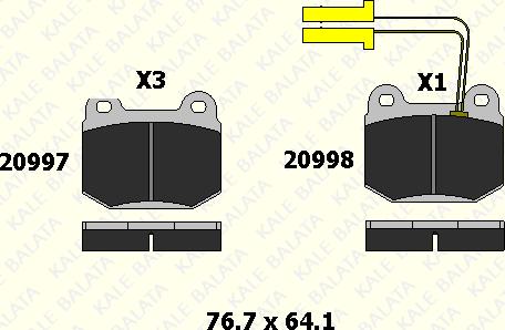 KALE 20997 165 05 - Brake Pad Set, disc brake autospares.lv