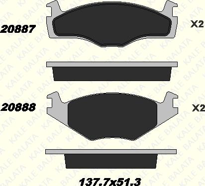 KALE 20887 153 25 - Brake Pad Set, disc brake autospares.lv