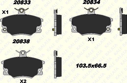 KALE 20833 171 25 - Brake Pad Set, disc brake autospares.lv