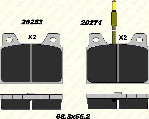 KALE 20253 164 05 - Brake Pad Set, disc brake autospares.lv