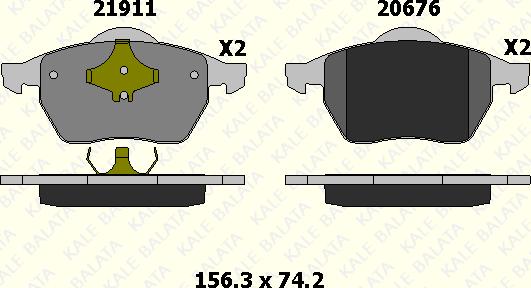 KALE 21911 206 05 - Brake Pad Set, disc brake autospares.lv