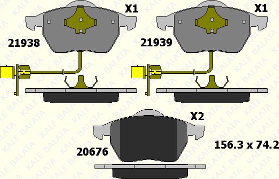 KALE 21938 204 05 - Brake Pad Set, disc brake autospares.lv