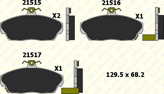 KALE 21515 180 05 - Brake Pad Set, disc brake autospares.lv