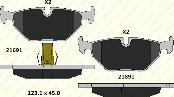 KALE 21691 173 05 - Brake Pad Set, disc brake autospares.lv