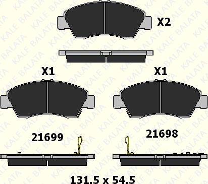 KALE 21697 158 05 - Brake Pad Set, disc brake autospares.lv