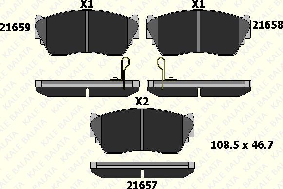 KALE 21657 165 05 - Brake Pad Set, disc brake autospares.lv