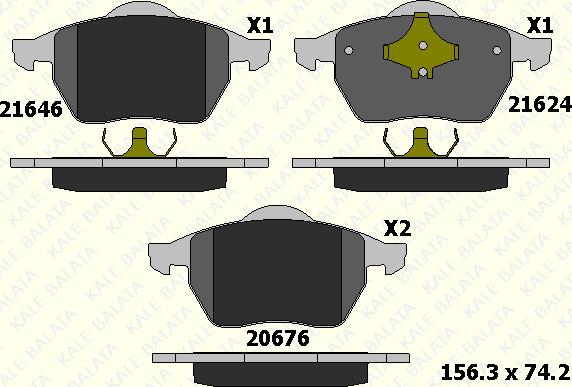 KALE 21624 204 05 - Brake Pad Set, disc brake autospares.lv