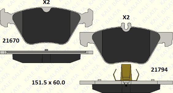 KALE 21670 203 05 - Brake Pad Set, disc brake autospares.lv