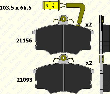 KALE 21156 174 25 - Brake Pad Set, disc brake autospares.lv