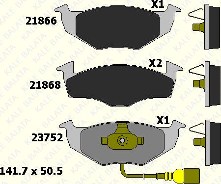 KALE 21868 172 05 - Brake Pad Set, disc brake autospares.lv