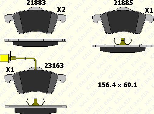 KALE 21885 206 05 - Brake Pad Set, disc brake autospares.lv