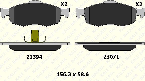 KALE 21394 185 05 - Brake Pad Set, disc brake autospares.lv