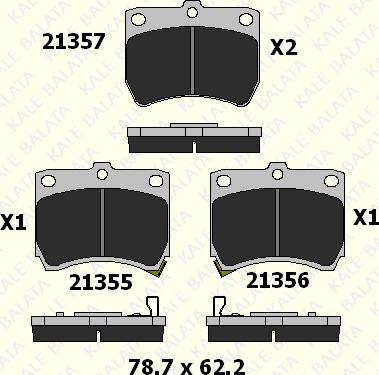 KALE 21355 145 05 - Brake Pad Set, disc brake autospares.lv