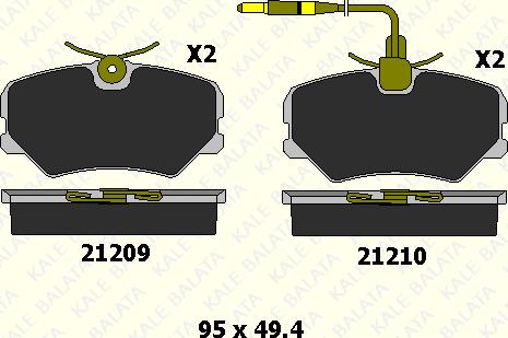KALE 21209 194 25 - Brake Pad Set, disc brake autospares.lv