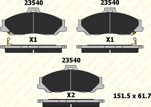 KALE 23540 173 14 - Brake Pad Set, disc brake autospares.lv