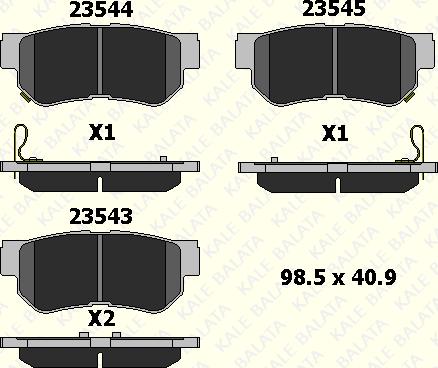 KALE 23543 150 04 - Brake Pad Set, disc brake autospares.lv