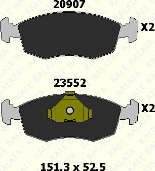 KALE 23552 180 05 - Brake Pad Set, disc brake autospares.lv