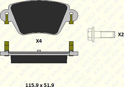 KALE 23557 172 14 - Brake Pad Set, disc brake autospares.lv