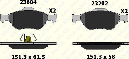 KALE 23604 188 05 - Brake Pad Set, disc brake autospares.lv