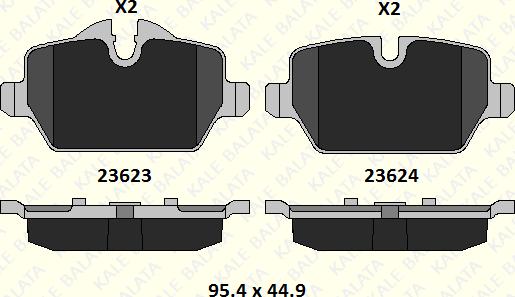 KALE 23623 174 25 - Brake Pad Set, disc brake autospares.lv