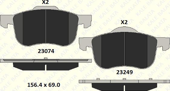 KALE 23074 189 05 - Brake Pad Set, disc brake autospares.lv