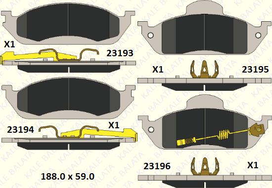 KALE 23193 163 15 - Brake Pad Set, disc brake autospares.lv