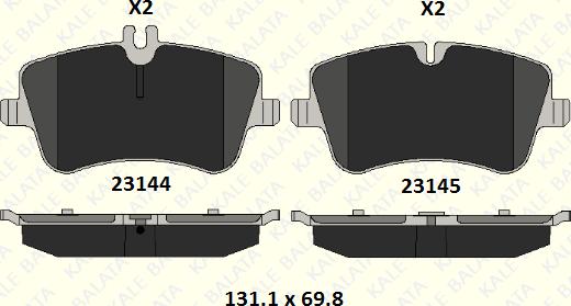 KALE 23144 198 15 - Brake Pad Set, disc brake autospares.lv