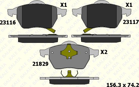 KALE 23116 196 05 - Brake Pad Set, disc brake autospares.lv