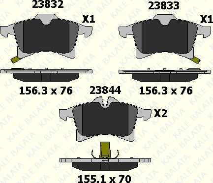 KALE 23832 200 05 - Brake Pad Set, disc brake autospares.lv