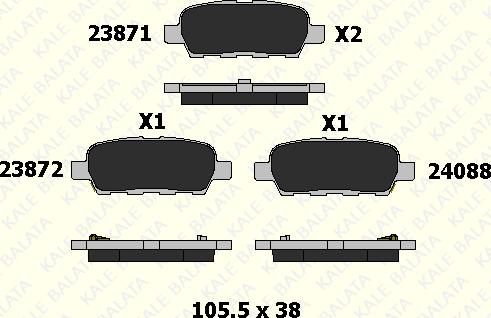 KALE 23871 138 05 - Brake Pad Set, disc brake autospares.lv