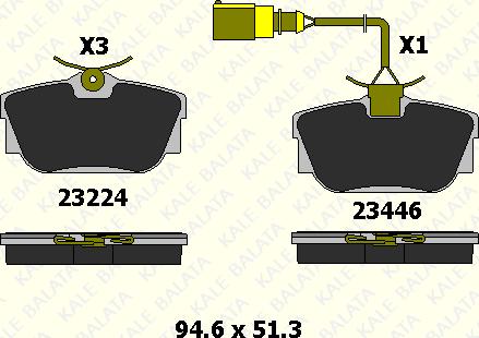 KALE 23224 173 25 - Brake Pad Set, disc brake autospares.lv