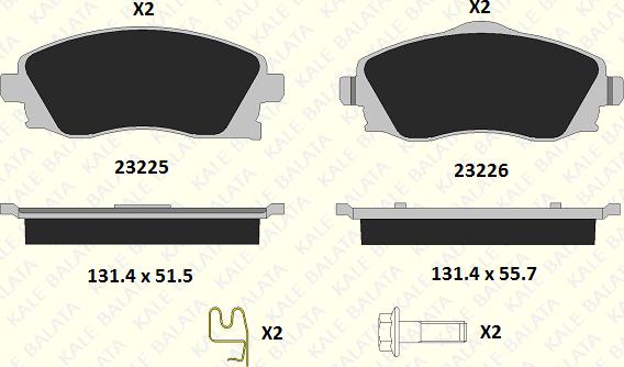 KALE 23225 170 15 - Brake Pad Set, disc brake autospares.lv