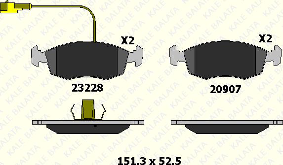 KALE 23228 180 05 - Brake Pad Set, disc brake autospares.lv